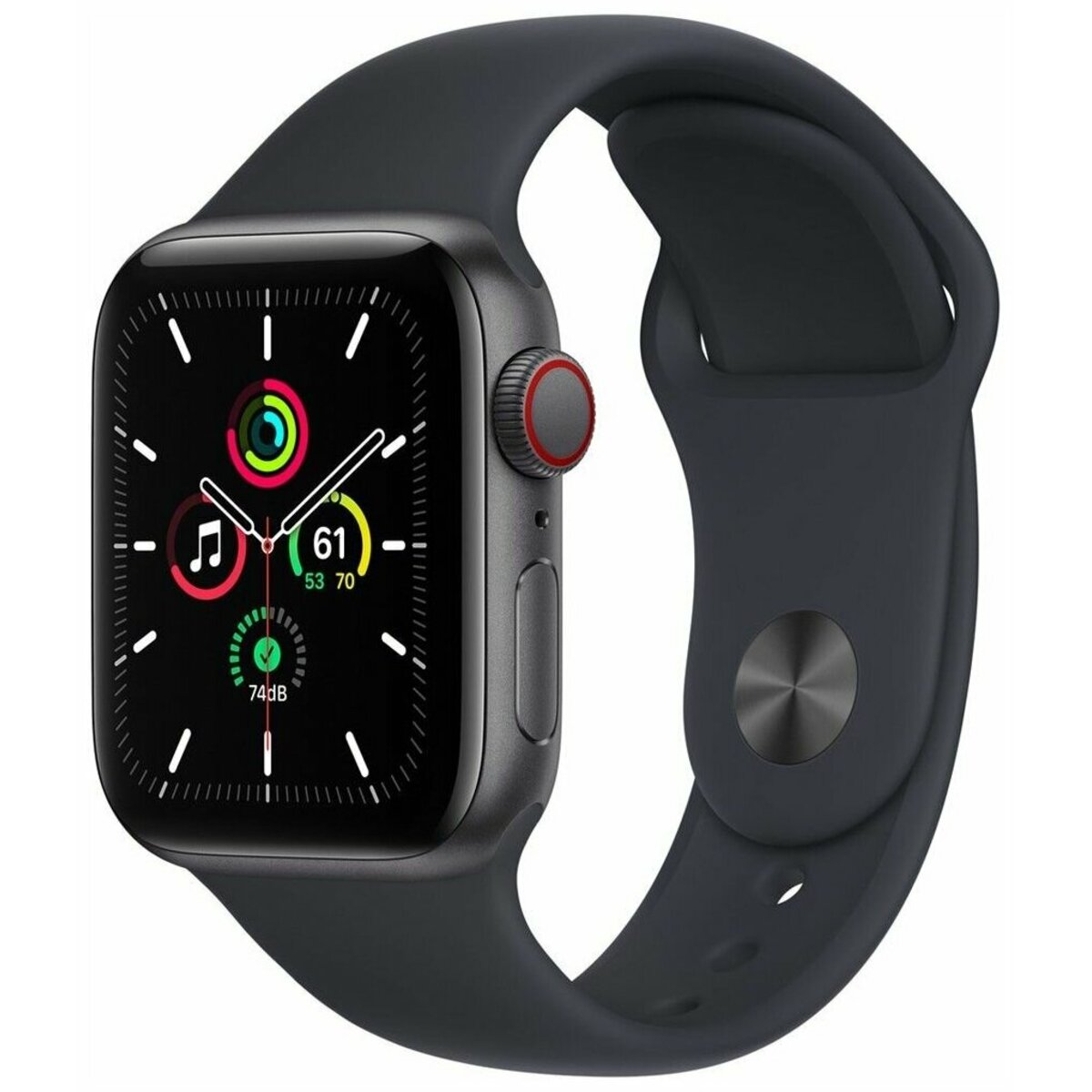 Умные часы Apple Watch SE (2022) 44mm Aluminum Case with Sport Band M / L (Цвет: Silver / White)