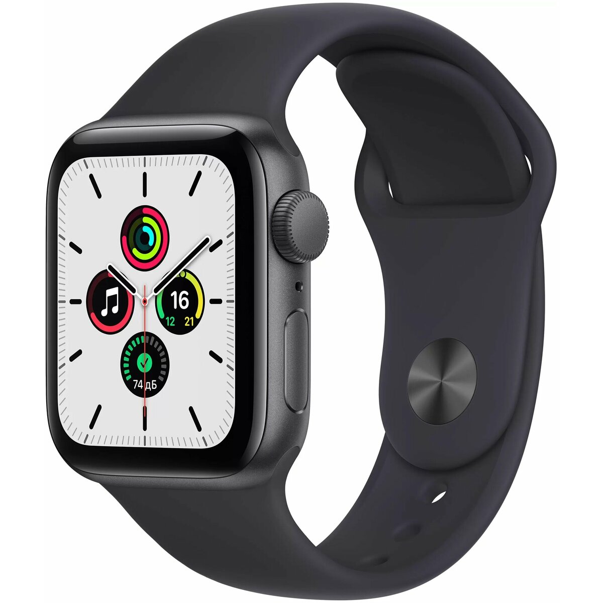Умные часы Apple Watch SE (2022) 44mm Aluminum Case with Sport Band M / L (Цвет: Silver / White)