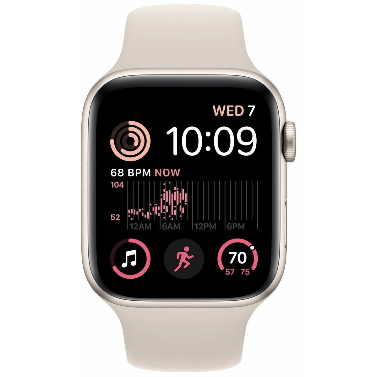Умные часы Apple Watch SE (2022) 44mm Aluminum Case with Sport Band M / L (Цвет: Silver / White)