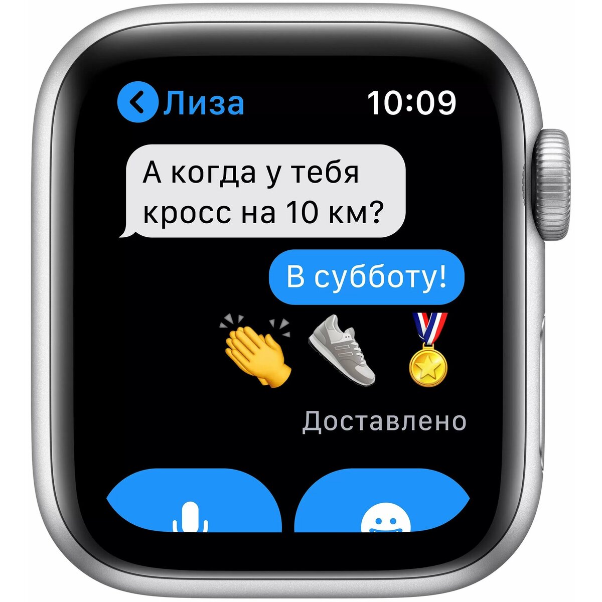 Умные часы Apple Watch SE (2022) 44mm Aluminum Case with Sport Band M / L (Цвет: Silver / White)