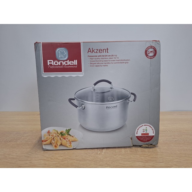Кастрюля Rondell Akzent RDS-1389 (Цвет: Inox) Кастрюля Rondell Akzent RDS-1389 (Цвет: Inox)