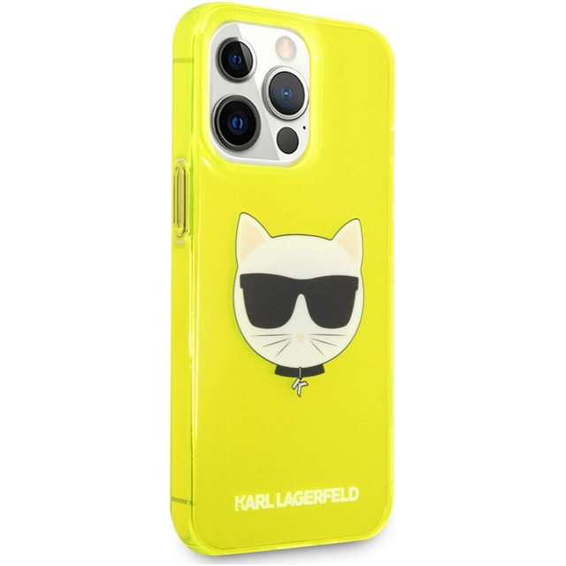 Чехол-накладка Karl Lagerfeld TPU FLUO Case Choupette's для смартфона Apple iPhone 13 Pro Max (Цвет: Yellow)