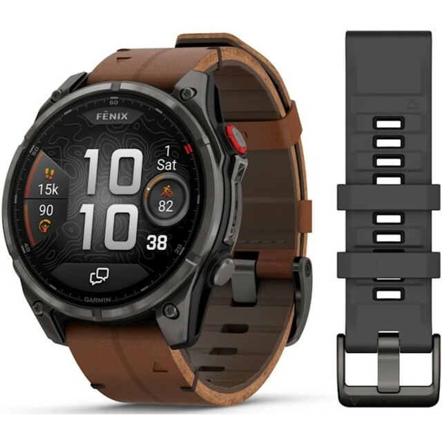 Умные часы Garmin Fenix 8 Pro 47mm Amoled Sapphire Premium Edition (Цвет: Carbon Gray / Chestnut)