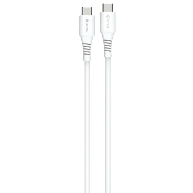 Кабель Devia USB-C to USB-C Cable 1m, белый