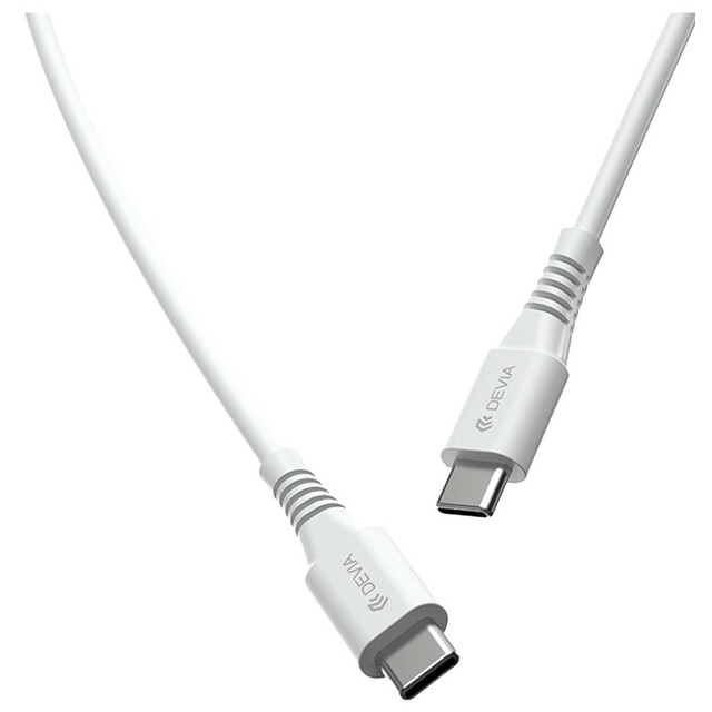 Кабель Devia USB-C to USB-C Cable 1m, белый