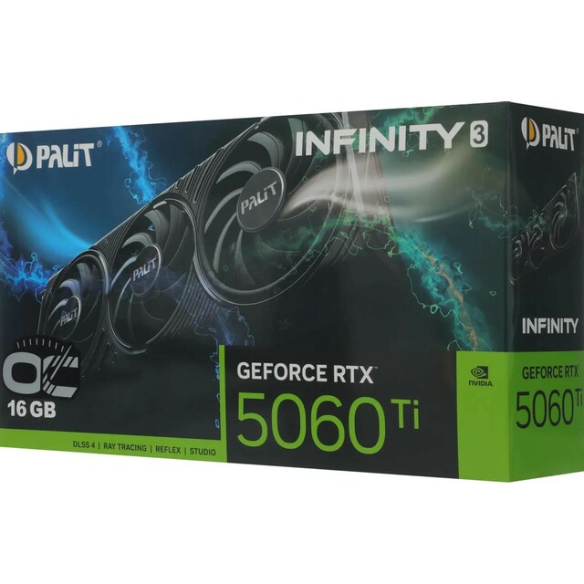 Видеокарта Palit GeForce RTX 5060TI INFINITY 3 OC 16Gb (NE7506TS19T1-GB2061S)