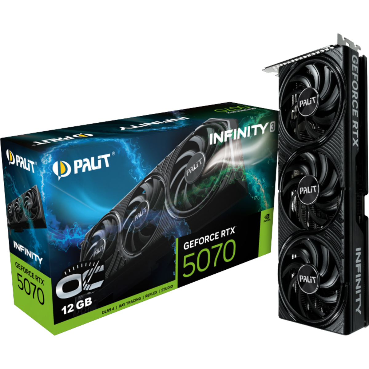 Видеокарта Palit GeForce RTX 5070 Infinity 3 OC 12G (NE75070S19K9-GB2050S)