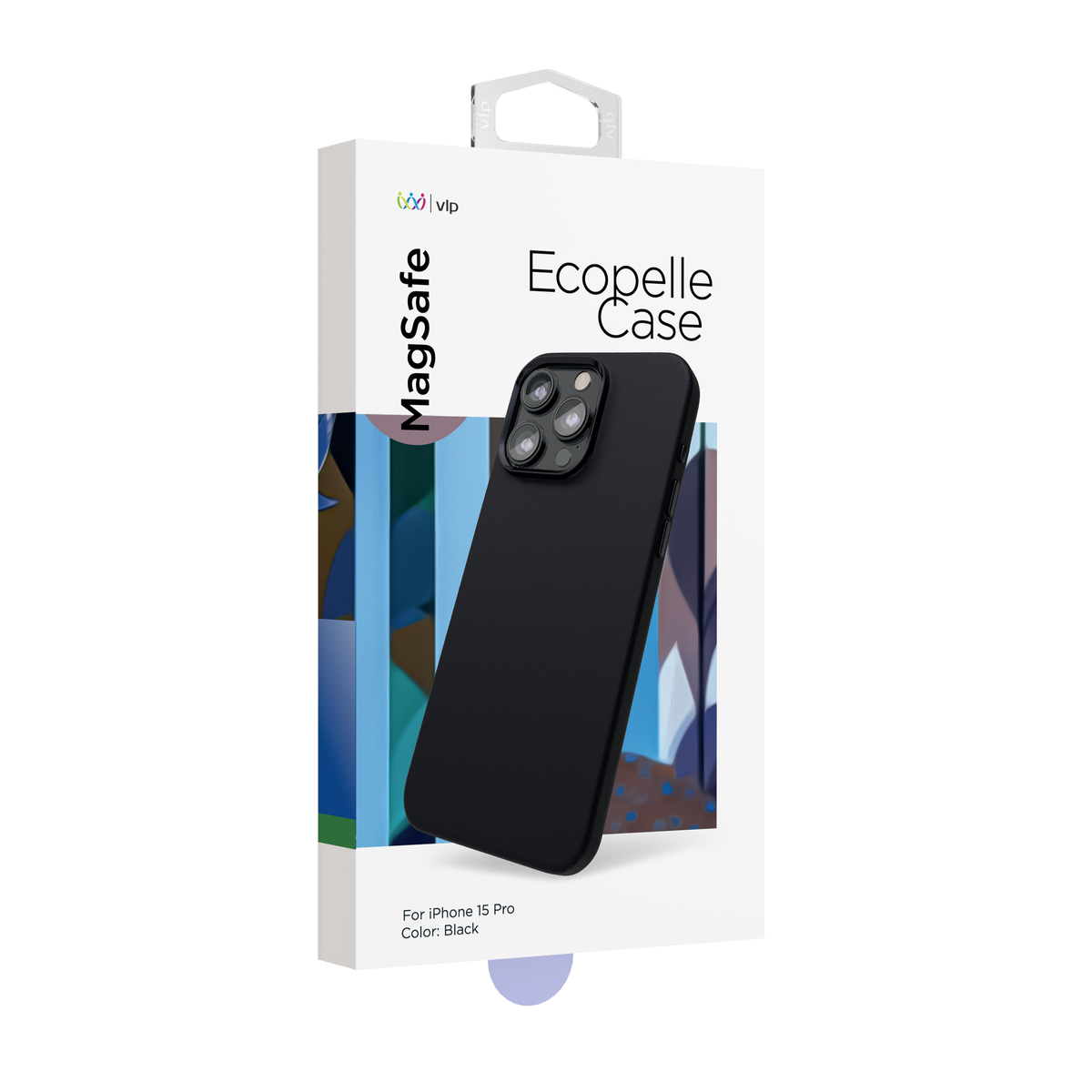 Чехол-накладка VLP Ecopelle Case with MagSafe для смартфона Apple iPhone 15 Pro, черный