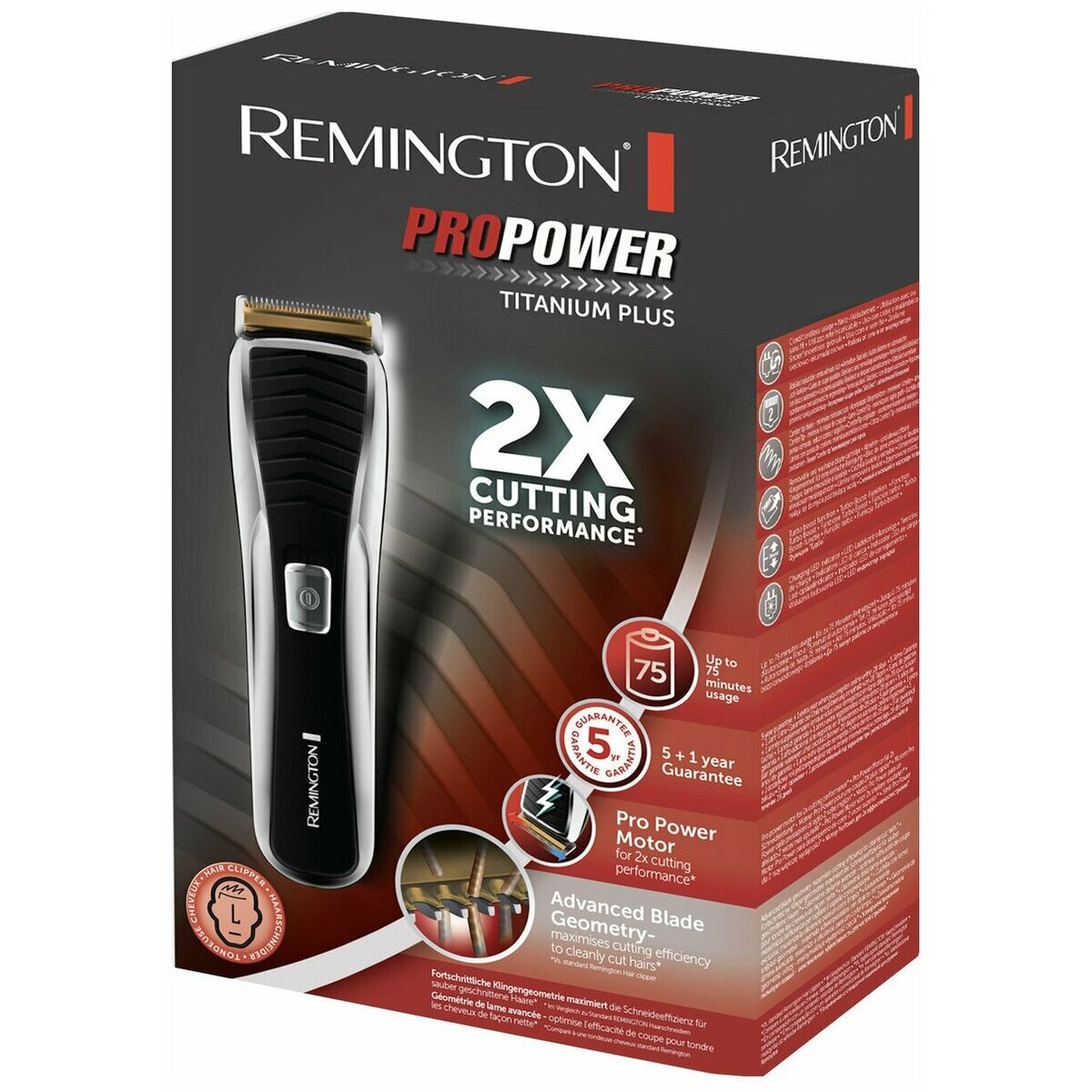 Машинка для стрижки Remington Pro Power Titanium Plus HC7151 (Цвет: Black / Silver)