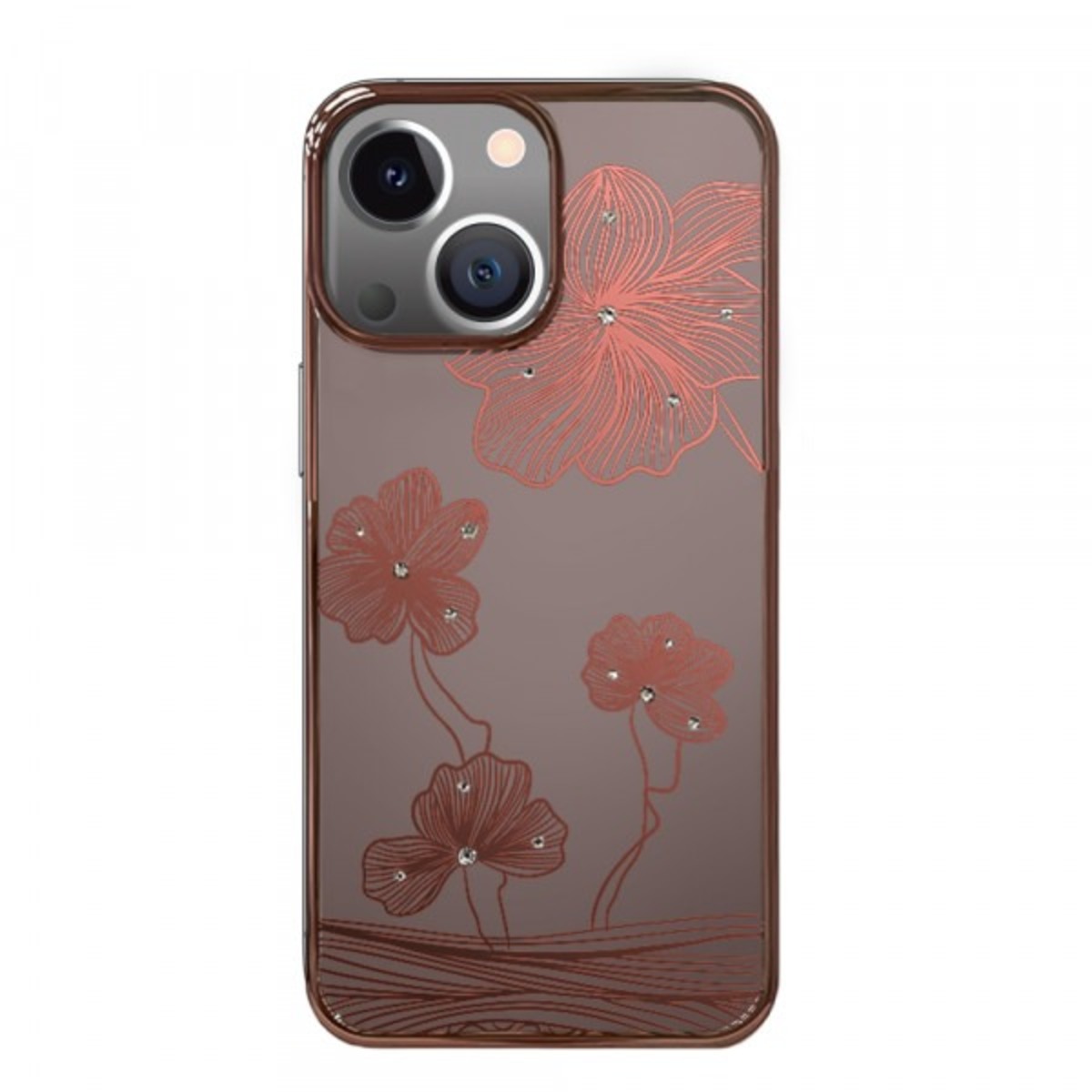 Чехол-накладка Devia Crystal Flora Series Case для iPhone 13 (Цвет: Rose Gold)