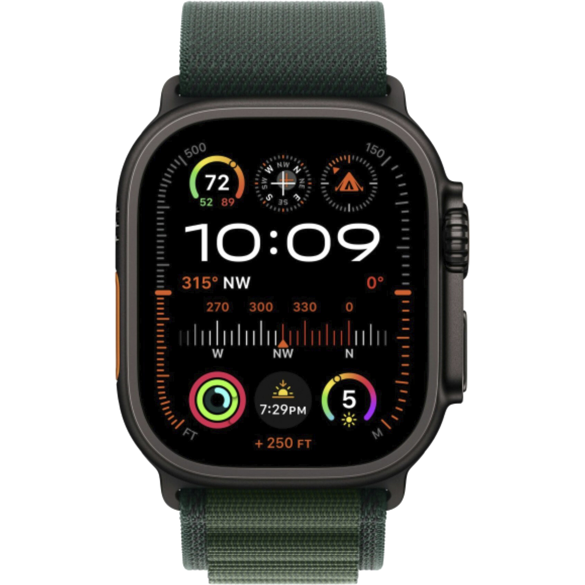 Умные часы Apple Watch Ultra 2 (2024) 49mm Titanium Case with Alpine Loop L (Цвет:Black / Dark Green)