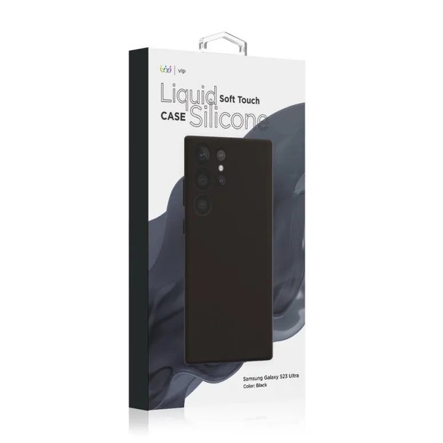 Чехол-накладка VLP Silicone Сase Soft Touch для смартфона Samsung Galaxy S23 Ultra, черный