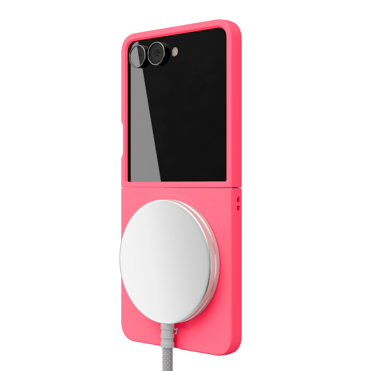 Чехол-накладка VLP Flex Сase MagSafe для Samsung Galaxy Z Flip 7 (Цвет: Коралловый)