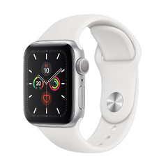 Умные часы Apple Watch Series 5 GPS 40mm Aluminum Case with Sport Band (Цвет: Silver / White)
