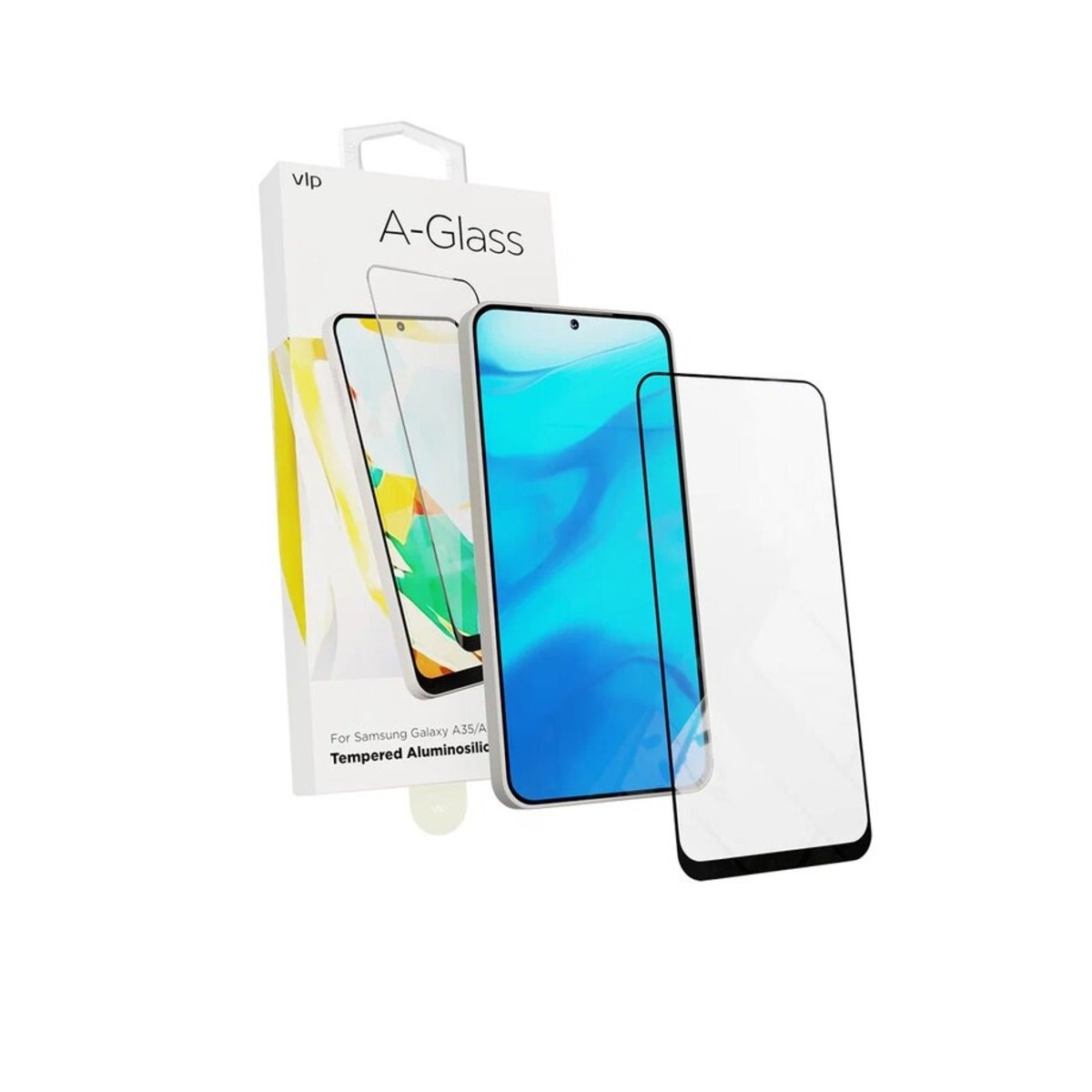 Защитное стекло VLP Tempered Aluminosilicate Glass для смартфона Samsung Galaxy A35/A55 (Цвет: Black)