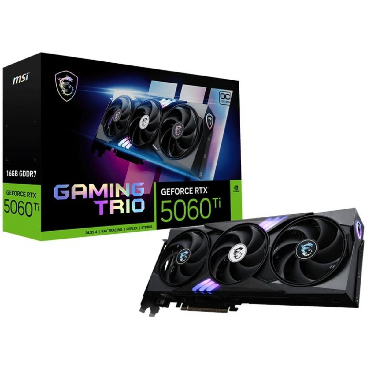 Видеокарта MSI GeForce RTX 5060 Ti 16G GAMING TRIO OC (912-V535-001)
