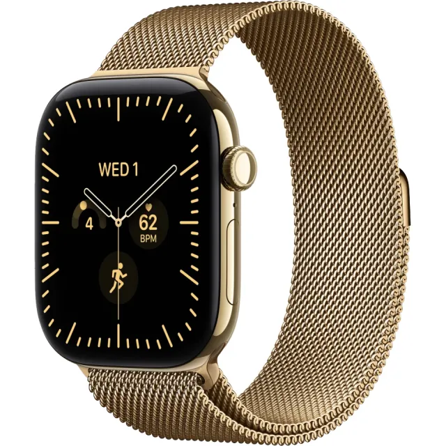 Умные часы Apple Watch Series 12 42mm Titanium Case with Milanese Loop (Цвет: Radiant Gold/Gold)