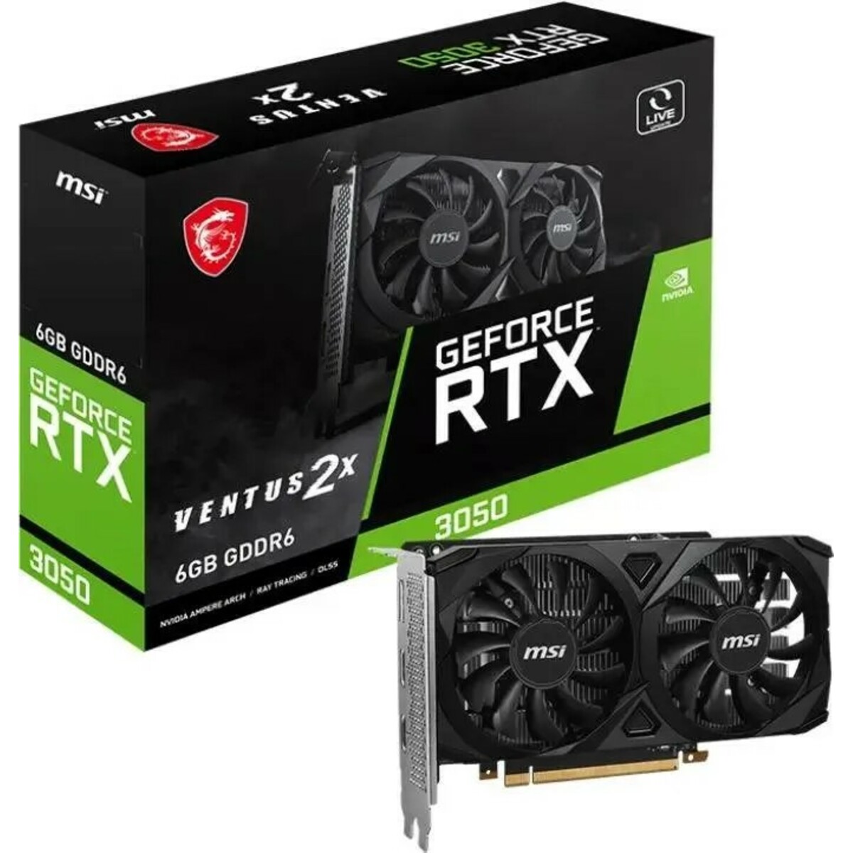 Видеокарта MSI GeForce RTX 3050 VENTUS 2X 6G