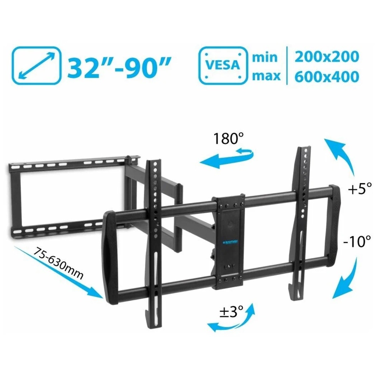 Кронштейн для телевизора Kromax GALACTIC-61 (Цвет: Black)