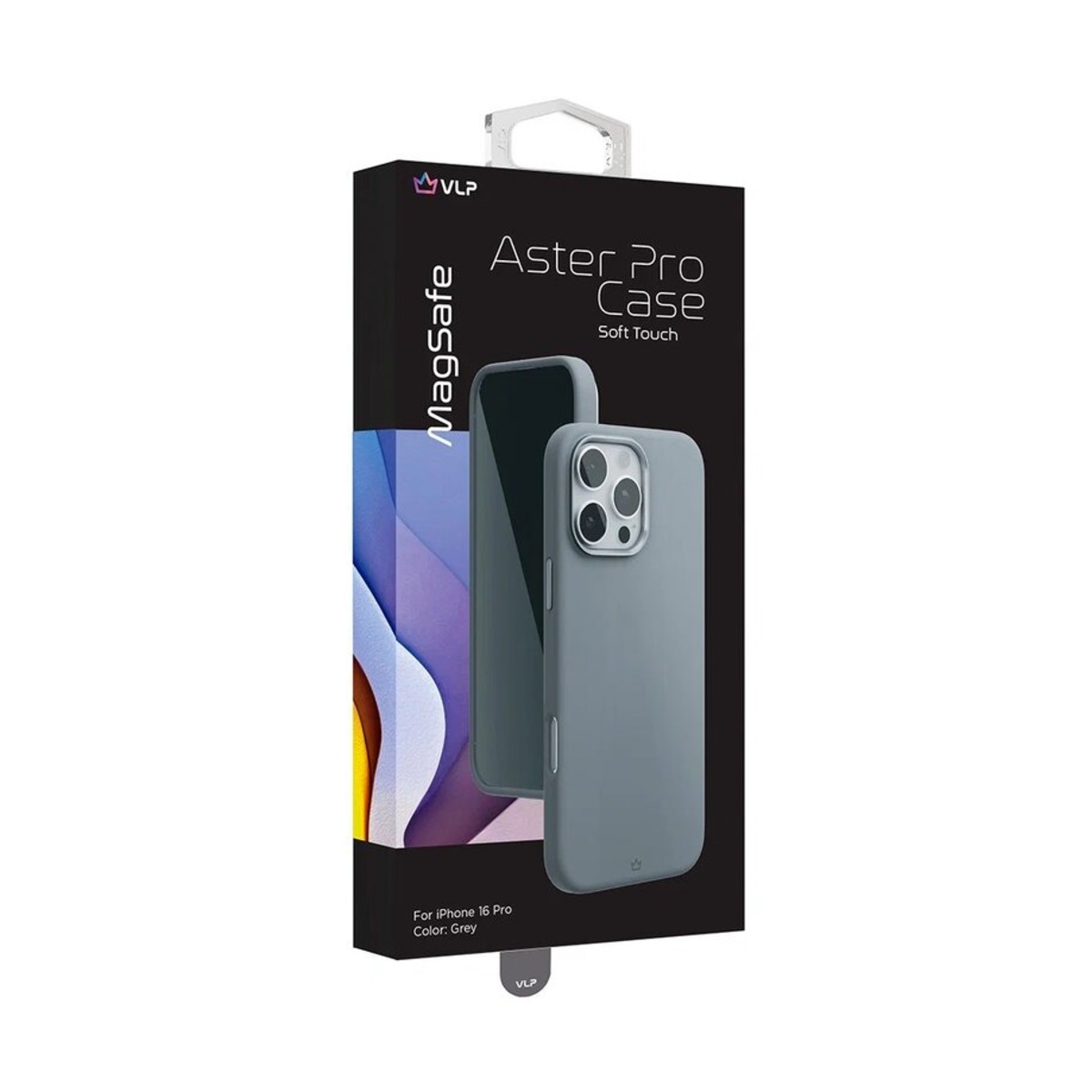 Чехол-накладка VLP Aster Pro Case with MagSafe для смартфона Apple iPhone 16 Pro (Цвет: Grey)