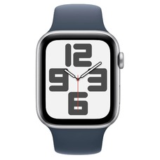 Умные часы Apple Watch SE (2023) 44mm Aluminum Case with Sport Band M/L (Цвет: Silver/Blue)