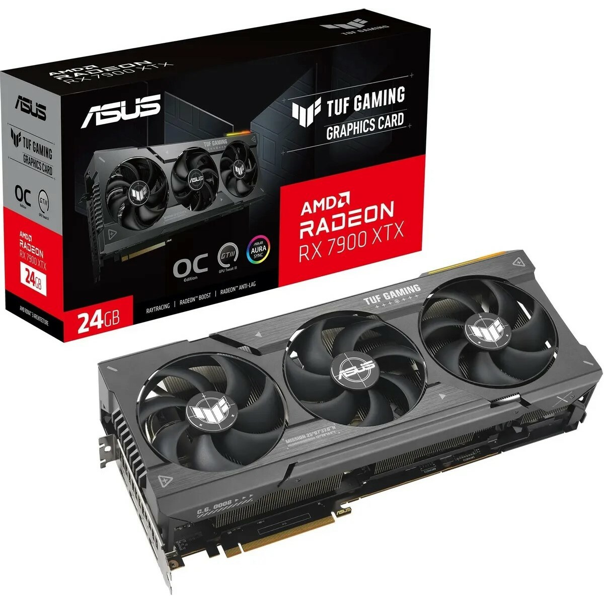 Видеокарта ASUS Radeon RX 7900 XTX TUF Gaming OC 24Gb (TUF-RX7900XTX-O24G-GAMING)