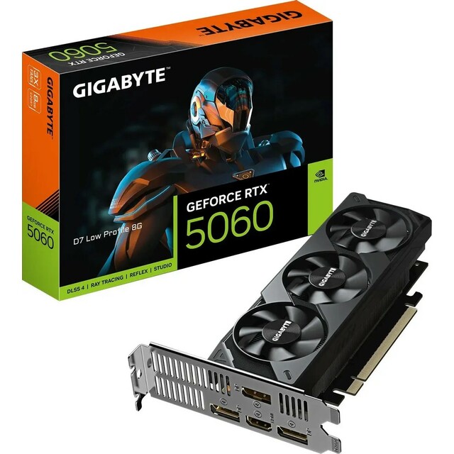 Видеокарта Gigabyte GeForce RTX 5060 D7 Low Profile 8G (GV-N5060D7-8GL) 