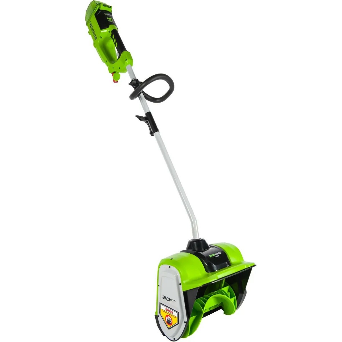 Снегоуборщик электрический Greenworks GD40SSK4 + АКБ 4h (Цвет: Green)