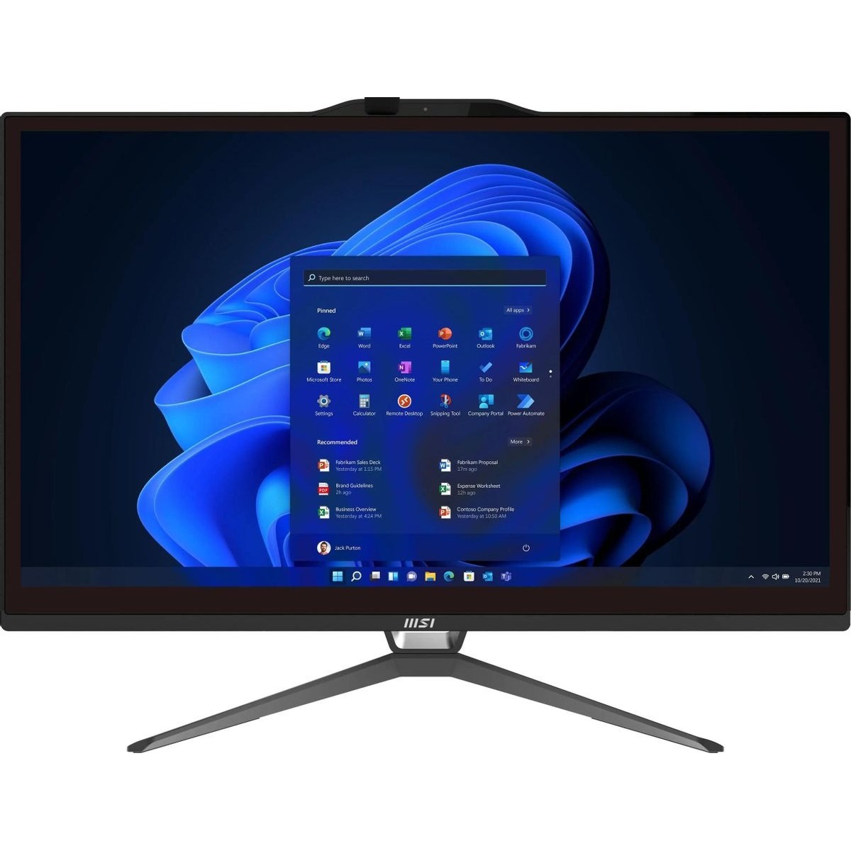 Моноблок MSI Pro AP222T 13M-089RU 21.5 Full HD Touch i3 13100 (3.4) 8Gb SSD256Gb UHDG 730 CR Windows 11 Professional 2xGbitEth WiFi BT 120W клавиатура мышь Cam черный 1920x1080