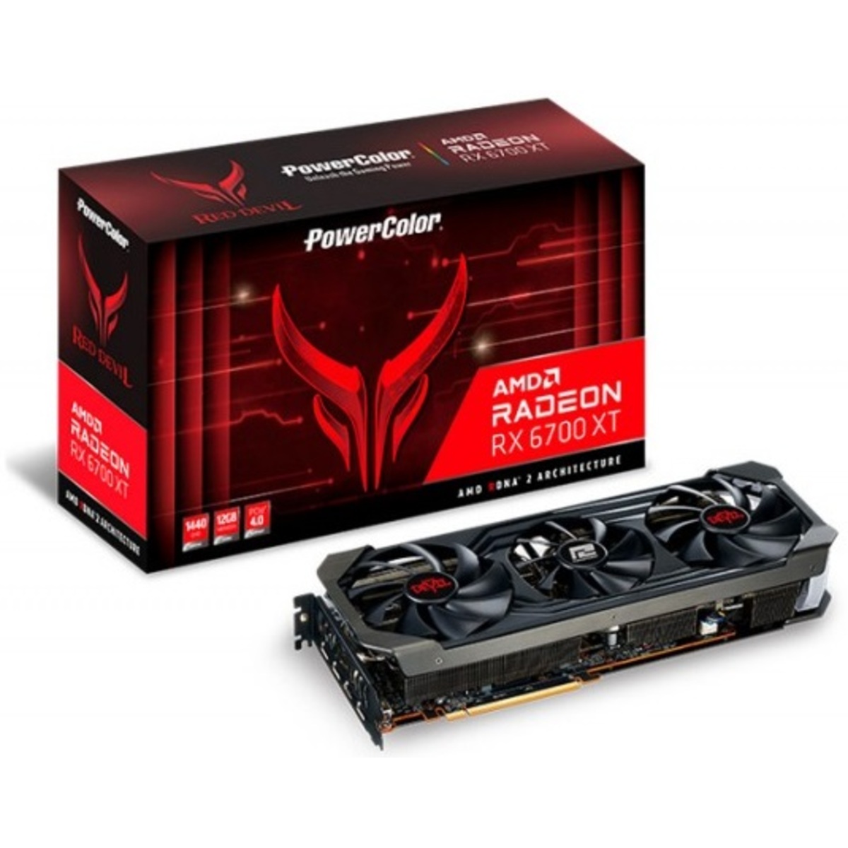 Видеокарта PowerColor Radeon RX 6700 XT Red Devil 12Gb (AXRX 6700XT 12GBD6-3DHE / OC)