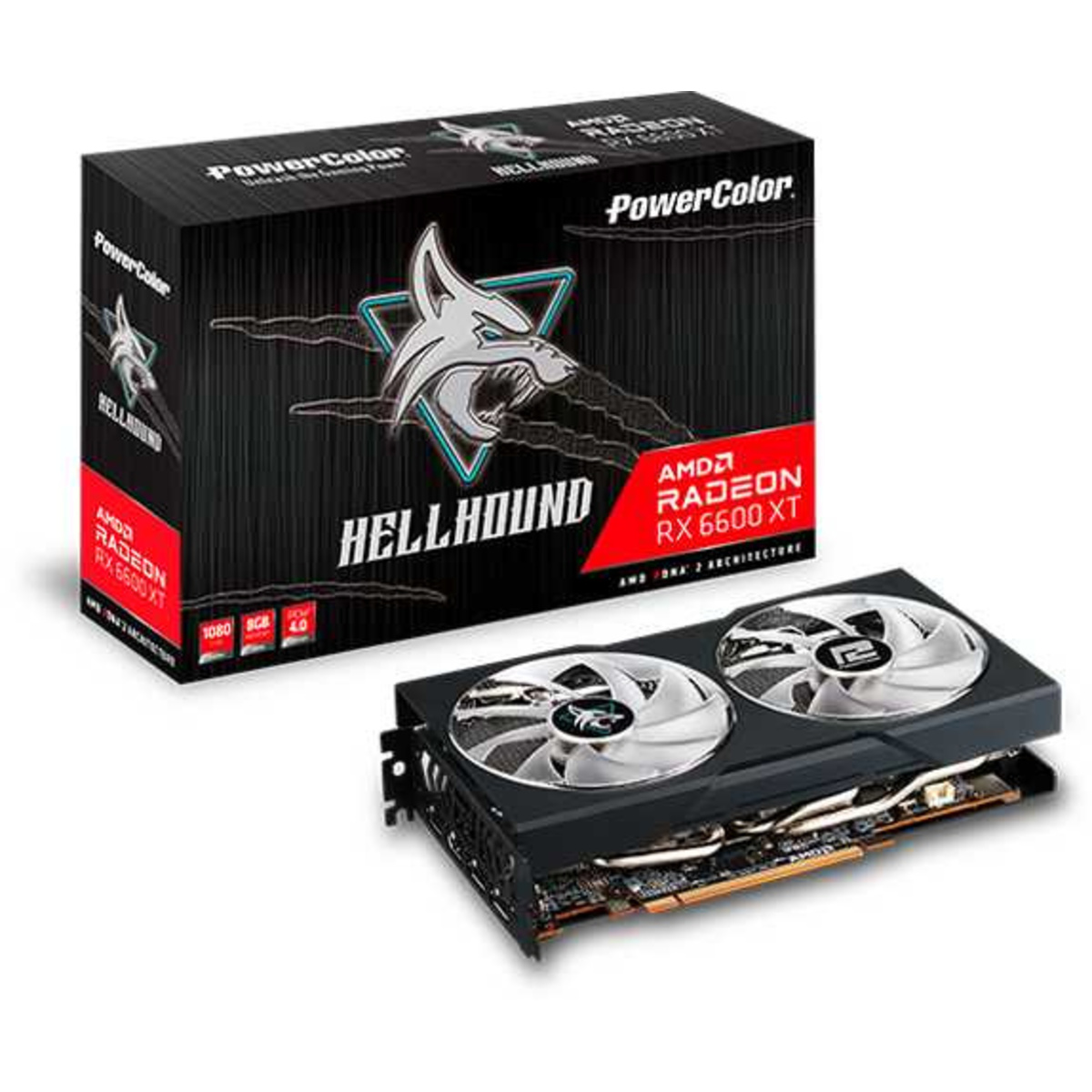 Видеокарта PowerColor Radeon RX 6600 XT Hellhound 8Gb (AXRX 6600XT 8GBD6-3DHL / OC)