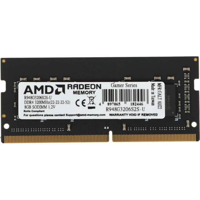 Память DDR4 8Gb 3200MHz AMD R948G3206S2S-U