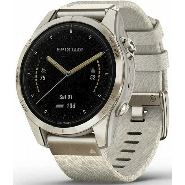 Умные часы Garmin Epix Pro (Gen 2) Sapphire 42mm Premium Edition (Цвет: Soft Gold/Nylon)