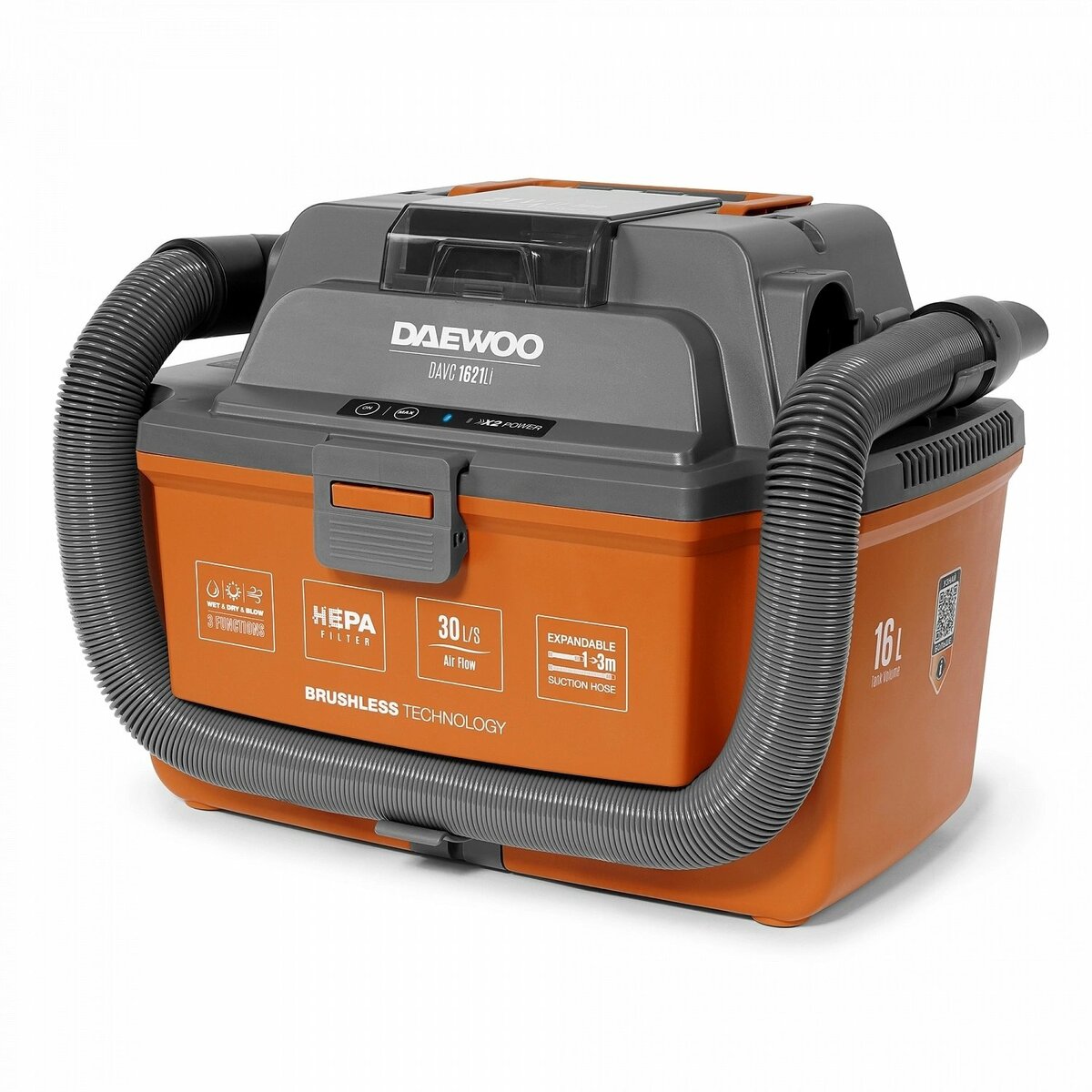 Строительный пылесос Daewoo DAVC 1621Li SET (Цвет: Orange)