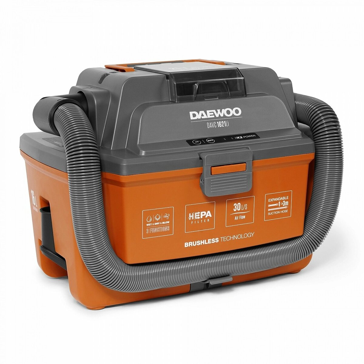 Строительный пылесос Daewoo DAVC 1621Li SET (Цвет: Orange)