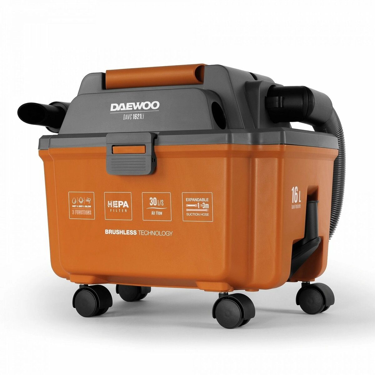 Строительный пылесос Daewoo DAVC 1621Li SET (Цвет: Orange)