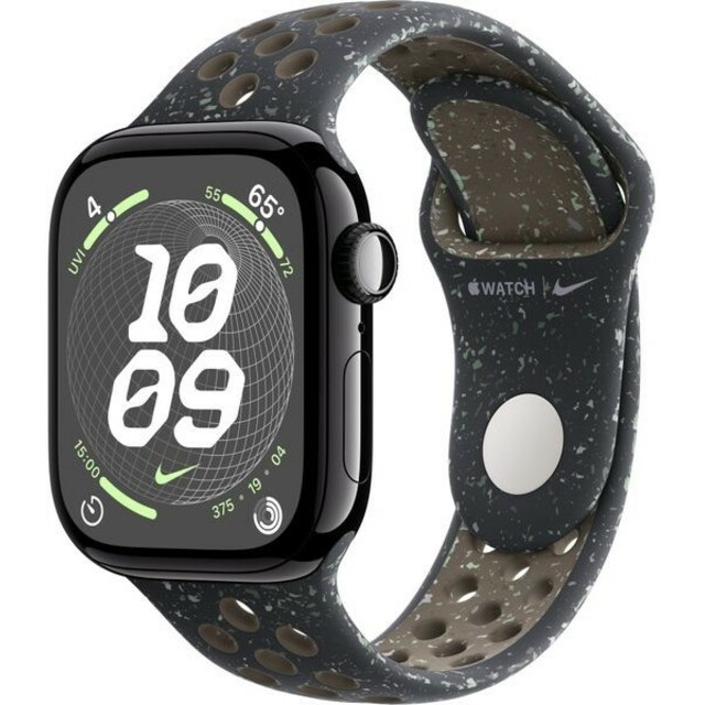 Умные часы Apple Watch Series 10 42mm Aluminum Case with Nike Sport Band S / M (Цвет: Jet Black / Midnight Sky)