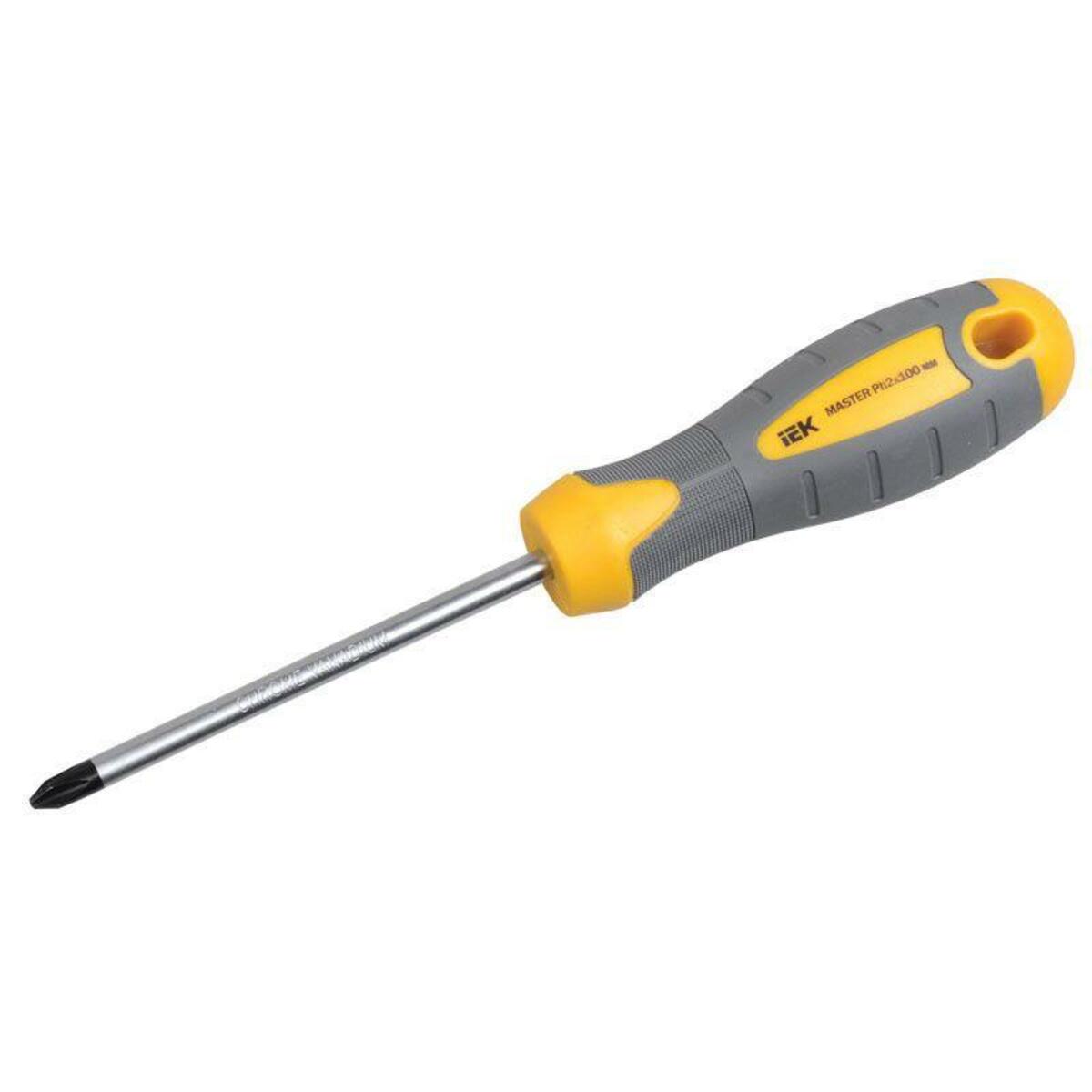 Отвертка крестовая IEK MASTER Ph2х100мм TSC-1PH-2100 (Цвет: Grey / Yellow)