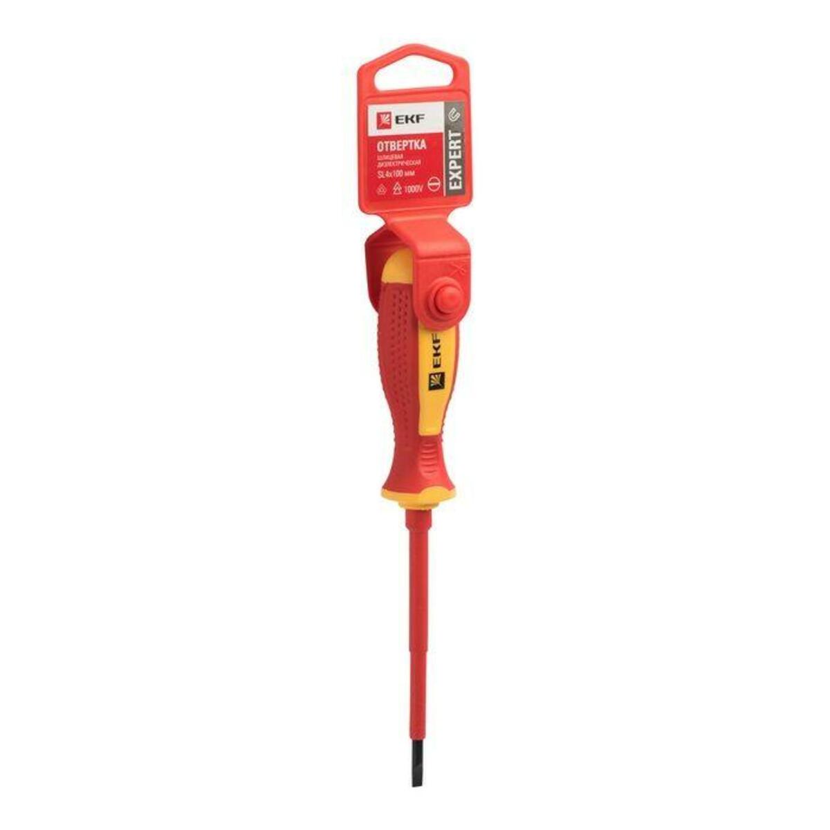 Отвертка шлицевая PROхima EKF sl-4-100-exp-in Expert 1000В (Цвет: Red)