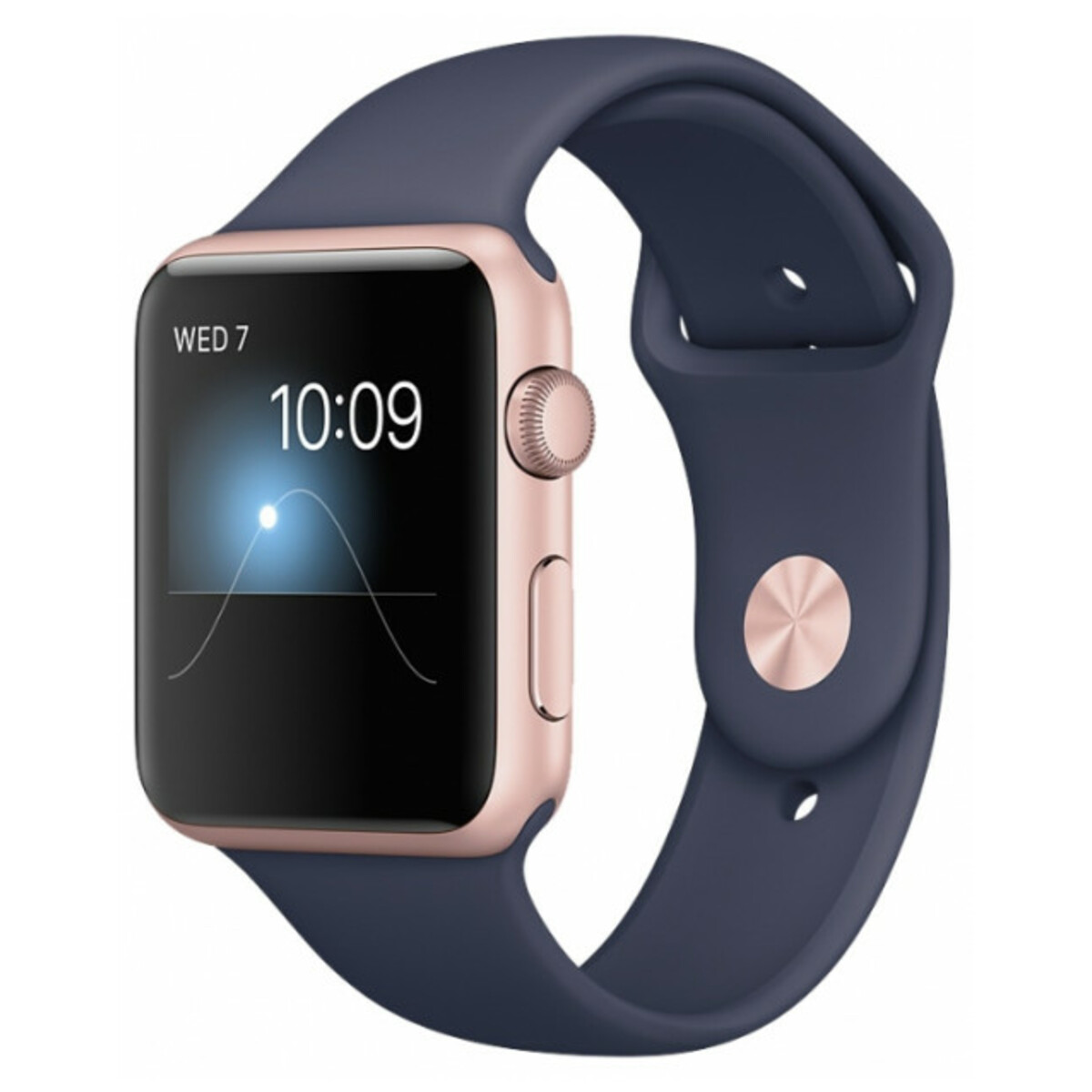 Умные часы Apple Watch Series 2 42mm Aluminum Case with Sport Band (Цвет: Rose Gold/Midnight Blue)