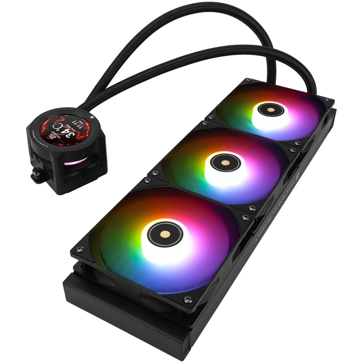 Система водяного охлаждения Thermalright Core Vision 360 ARGB Soc-AM5 / AM4 / 1200 / 1700 / 1851 черный 4-pin 28.1dB Al LCD Ret (C-VISION-360-BL-ARGB)
