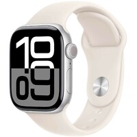 Умные часы Apple Watch Series 10 42mm Aluminum Case with Sport Band S/M (Цвет: Silver/Light Blush)