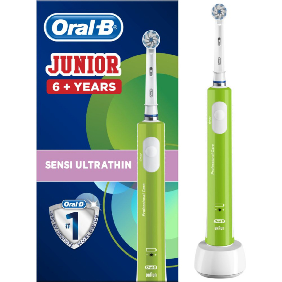 Зубная щетка электрическая Oral-B Junior (Цвет: Green)