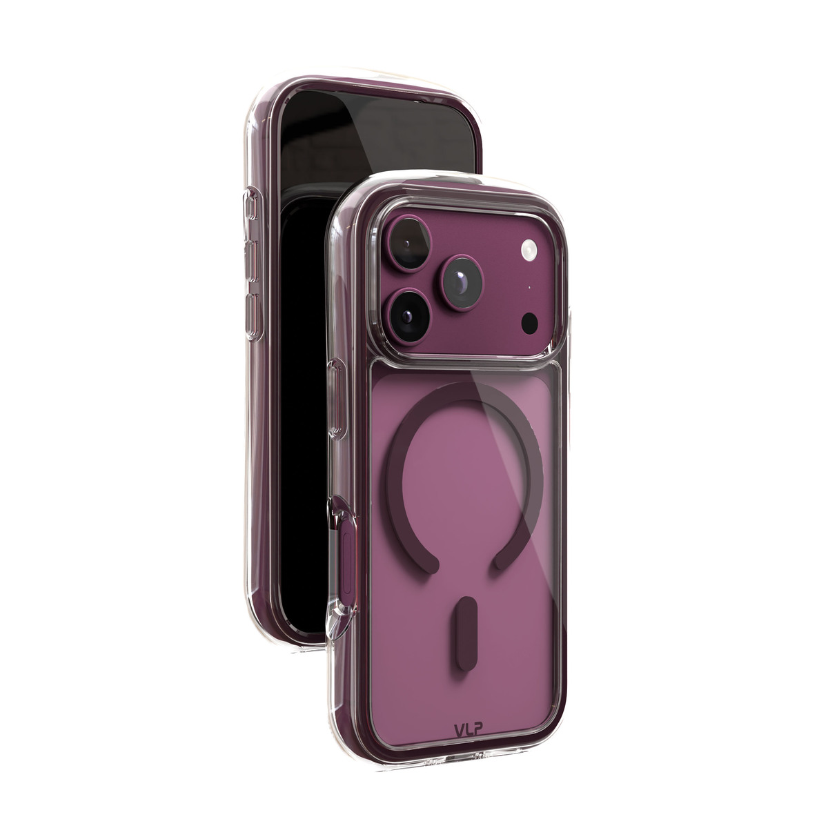 Чехол-накладка VLP Bubble Case with MagSafe для Apple iPhone 18 Pro, темно-вишневый