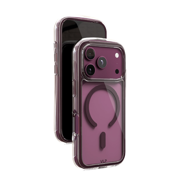 Чехол-накладка VLP Bubble Case with MagSafe для Apple iPhone 18 Pro, темно-вишневый