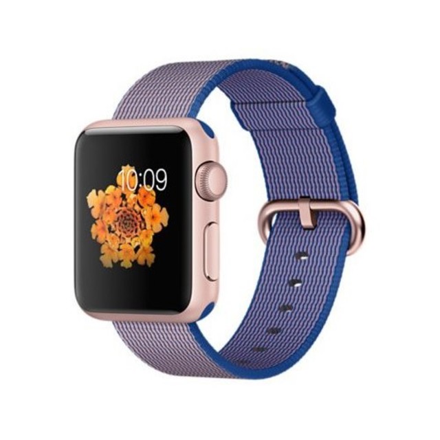 Умные часы Apple Watch Sport 38mm with Woven Nylon Band (Цвет: Rose Gold/Royal Blue)