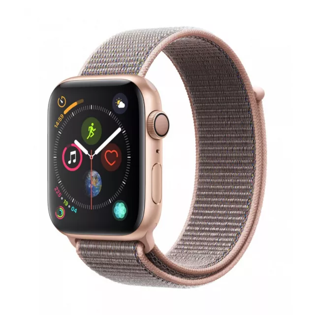 Умные часы Apple Watch Series 4 GPS 44mm Aluminum Case with Sport Loop (Цвет: Silver/Seashell)