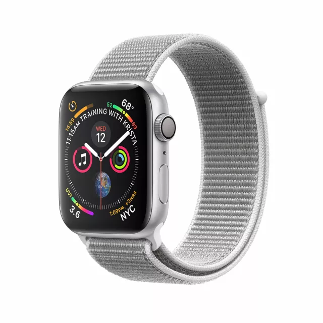Умные часы Apple Watch Series 4 GPS 44mm Aluminum Case with Sport Loop (Цвет: Silver/Seashell)
