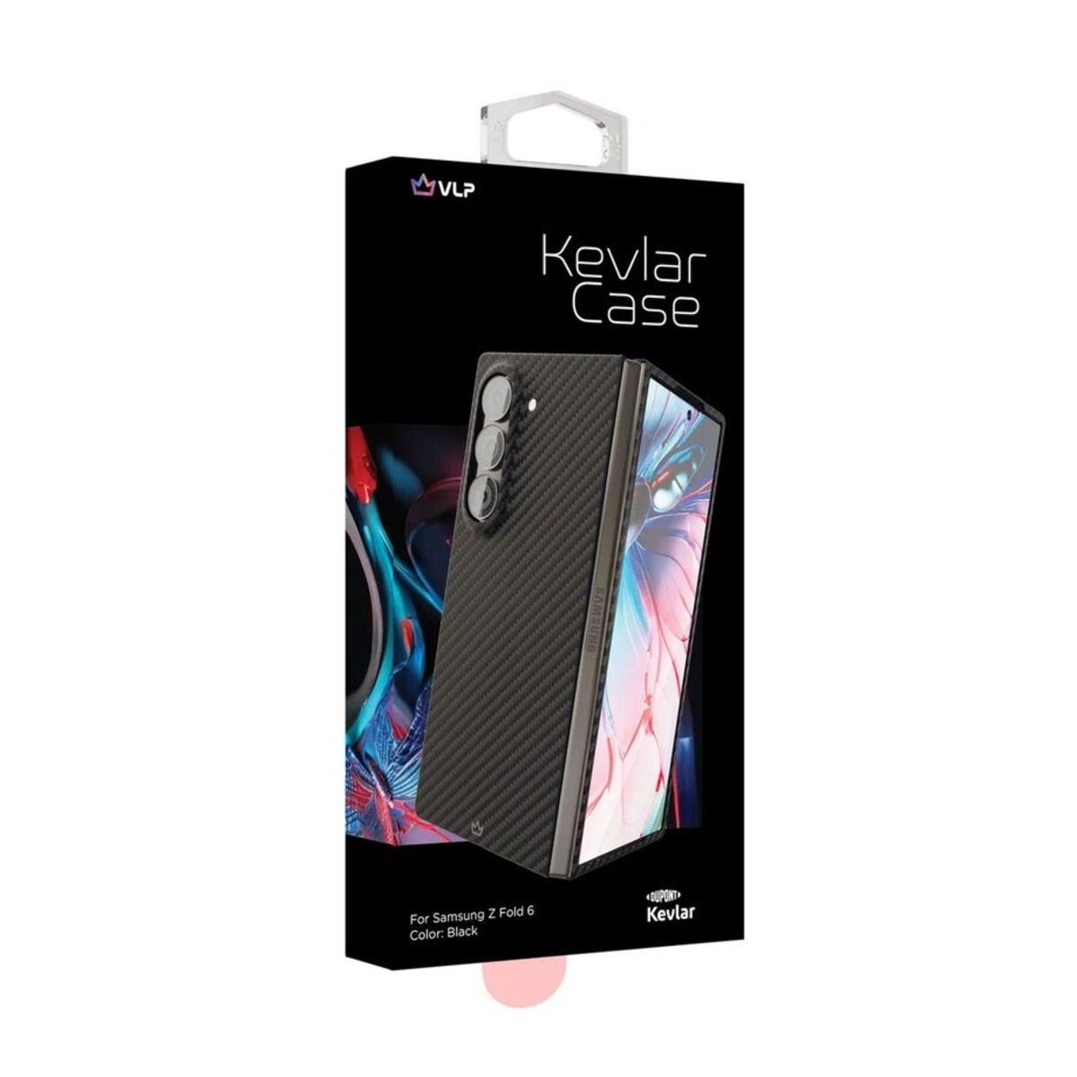 Чехол-накладка VLP Kevlar Сase для смартфона Samsung Galaxy Z Fold 6 (Цвет: Black)