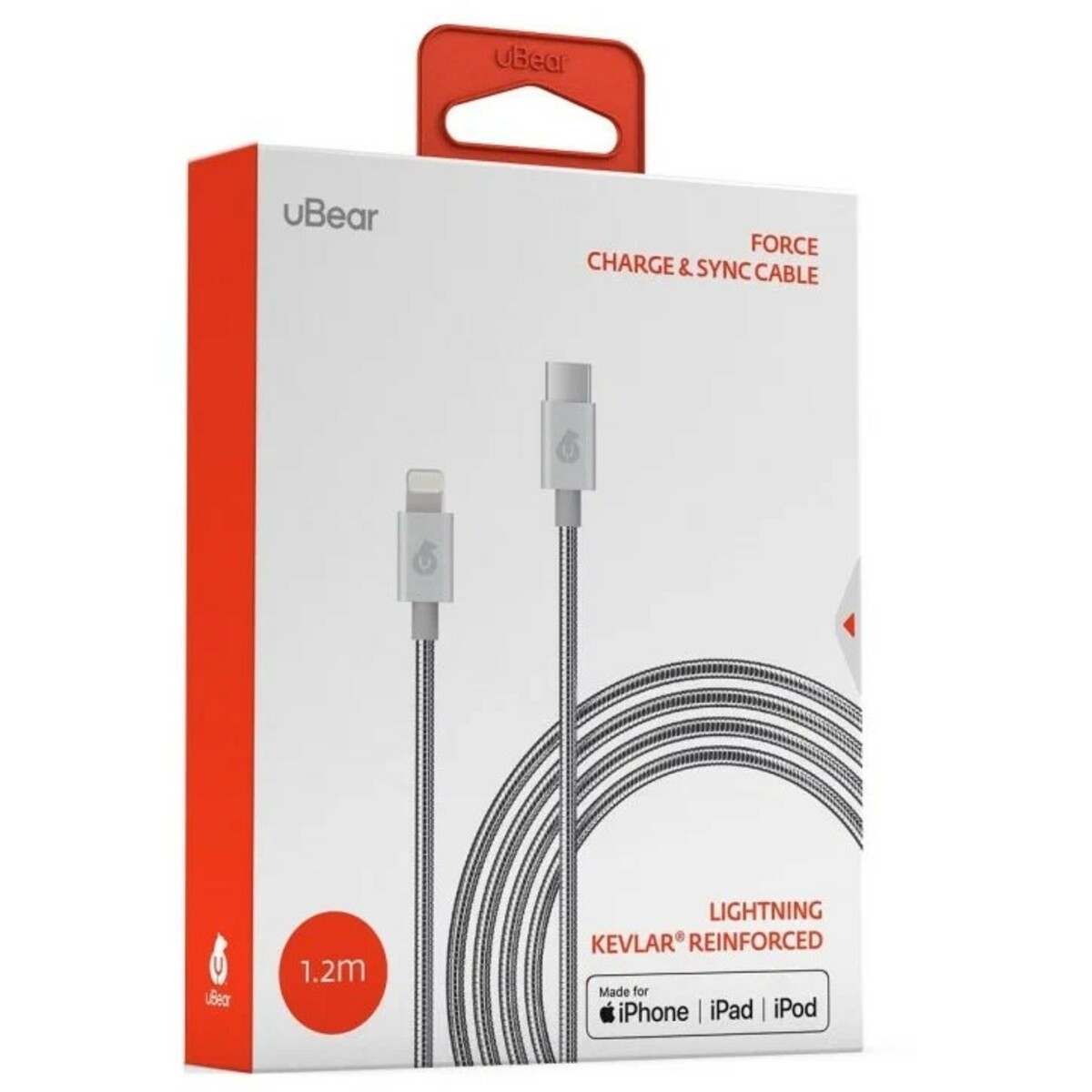 Кабель Ubear Force Metal Cable USB-C to Lightning 1.2m (Цвет: Silver)